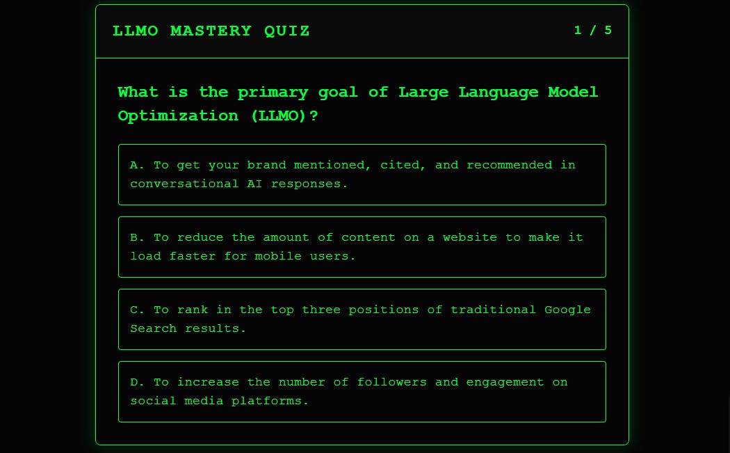 LLM Mastery Quiz 2026